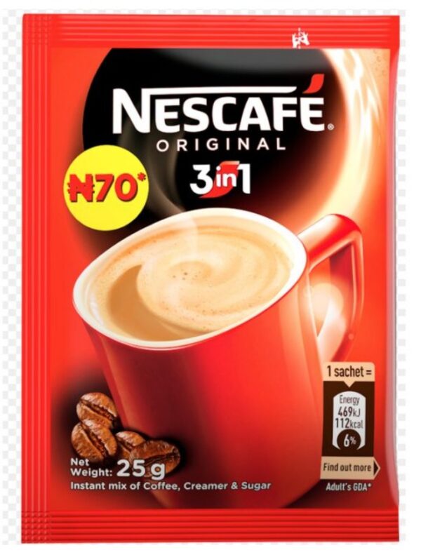 Nestle Nescafe Original 3-In-1 Breakfast Coffee - 25g (X 10)