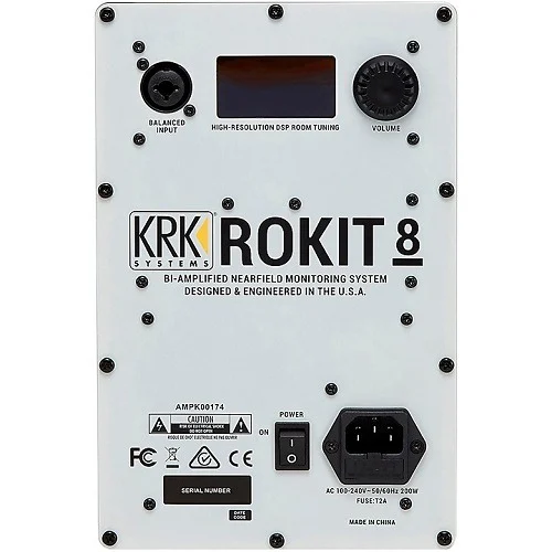 Picture of Product image thumbnail.Product image thumbnail.Product image thumbnail. KRK Rokit 8 G4 Professional Bi-amp 8" Powered Studio Monitor - White Pair
